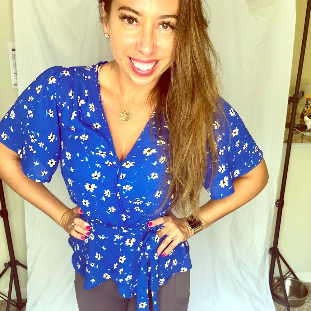 Blue Geisha Style top